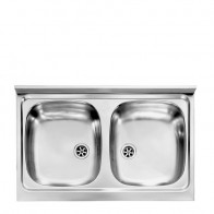 Lavello inox 2 Vasche 80 cm