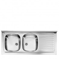 Lavello inox 2 vasche 120 cm