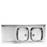 Lavello inox 2 vasche 120 cm