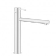 Miscelatore alto lavabo bianco