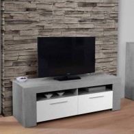 Mobile porta TV basso Ambit dal design moderno. Parete attrezzata moderna bianca 