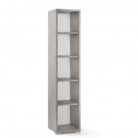 Libreria ufficio con 2 ripiani regolabili. Mobile librerie a giorno cemento con 4 ripiani, misure 199x39x41 cm.