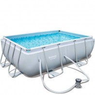 Piscina Bestway Power steel 282x196x84 cm di altezza, piscine giardino rigide fuori terra con pompa filtrante inclusa.