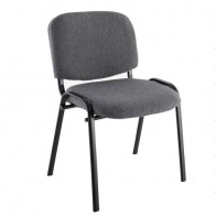 Sedia interlocutoria ufficio in tessuto grigio, sedie per scrivania, sala riunioni o d'attesa.