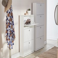 Scarpiera bianca 4 ante