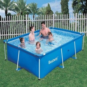 Piscina bambini Bestway Steel Pro 259x170x61 cm di altezza, piscine giardino rigide fuori terra con telaio.