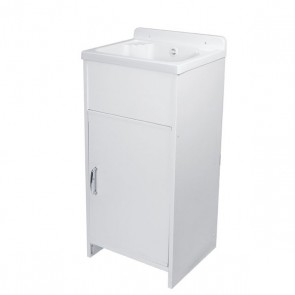 Kit mobile lavatoio in PVC antiacido, misure 42x34x80H cm. Lavatoio lavanderia con vasca lavaggio in polipropilene, ideale anche per l'esterno.