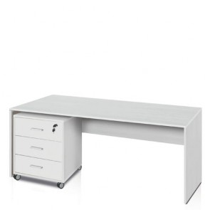 Scrivania ufficio bianco fiammato larga 150 cm. Scrivanie in legno porta pc per arredamento camerette