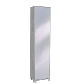 Mobile scarpiera multiuso con 4 ripiani regolabili, dimensioni 43x29x190 cm. Scarpiere colonna cemento 1 anta a specchio, ideale in bagno o in lavanderia.