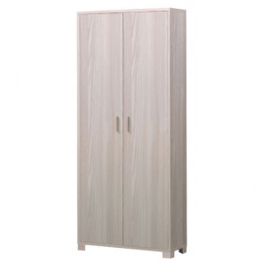 Mobile scarpiera multiuso con 8 ripiani regolabili, dimensioni 83x29x190 cm. Armadio Scarpiere con due ante olmo chiaro, ideale in bagno o in lavanderia come portascope. 