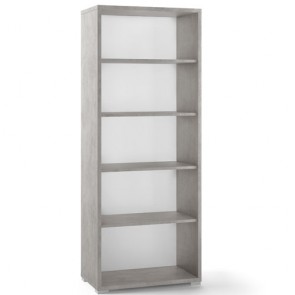 Libreria ufficio con 2 ripiani regolabili. Mobile librerie a giorno cemento con 4 ripiani, misure 182x71x41 cm.