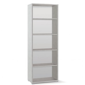 Libreria ufficio Sarmog con 2 ripiani regolabili. Mobile a giorno bianco ossido con 4 ripiani, misure 199x71x41 cm.