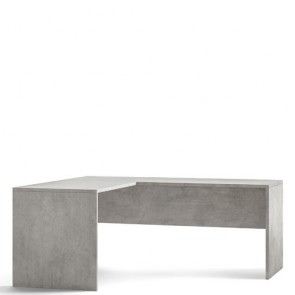 Scrivania angolare sinistro cemento. Scrivanie ufficio in legno porta pc per arredamento camerette, dimensioni 76x160x150 cm.