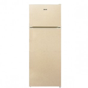 Frigorifero combinato a due porte Akai crema anni 60. Frigoriferi vintage 218 litri con freezer congelatore, ideali in cucina.