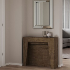 Tavolo consolle noce allungabile fino a 211 cm. Tavoli consolle allungabili con tre prolunghe in legno, ideali in cucina e sala da pranzo.