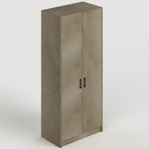 Armadio guardaroba camera da letto due ante in legno. Armadi per camerette con doppia anta di colore argilla, misure H.210x91x52 cm.