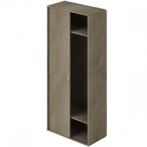 Armadio guardaroba camera da letto due ante in legno scorrevoli. Armadi camerette con doppia anta di colore argilla, misure 212x90x43 cm.