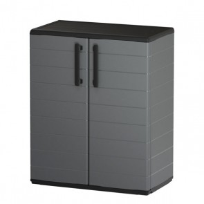 Armadio multiuso da esterno a due ante. Armadietto in resina da giardino, misure 68x37x84h cm.