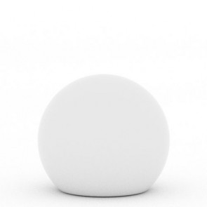 Lampada a palla da giardino 30 cm in resina bianca per esterno. Lampade da terra a sfera illuminate di luce bianca, ideali anche per il terrazzo e bordo piscina. 