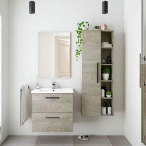 Colonna sospesa per mobile bagno Athena. Armadietto in legno per mobili Fores