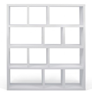 Libreria design in legno Temahome per casa e ufficio. Librerie in quercia, noce e bianco, dimensioni 159x150x34 cm.