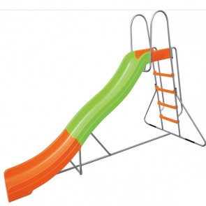 Scivolo onda bambino da giardino, scivoli da esterno per bambini con scala metallica.