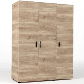 Armadio guardaroba camera da letto in legno con tre ante. Armadi per cameretta rovere con tripla anta e 4 ripiani,