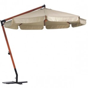 Ombrellone ecrù da giardino decentrato con diametro 300 cm. Ombrelloni da terrazzo, ideali anche per il balcone e tavoli esterni.