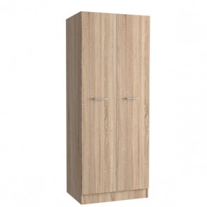 Armadio guardaroba camera da letto due ante in legno altezza 180 cm. Armadi per cameretta con doppia anta quercia chiaro