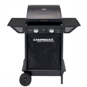 Barbecue a pietra lavica Campingaz Expert con due bruciatori in acciaio. BBQ a gas con sistema roccia lavica, termometro e accensione piezoelettrica.
