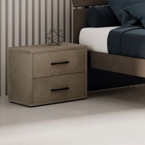 Comodino moderno argilla con due cassetti per la cameretta bambini, comodini in legno ideali in camera da letto.