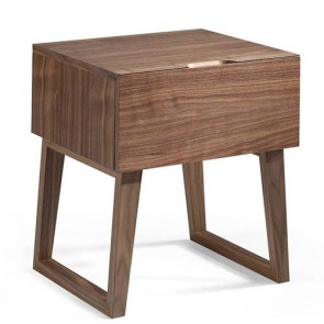 Comodino noce Angel cerdà in legno impiallacciato. Comodini con cassetti, ideale in camera da letto