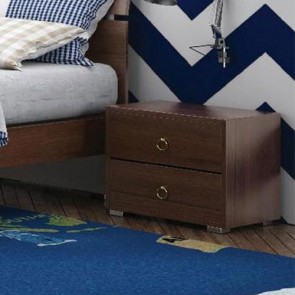Comodino classico noce antico con due cassetti per cameretta bambini, comodini in legno ideali in camera da letto.