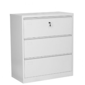 Armadio classificatore schedario ufficio in metallo. Armadietti metallici con 3 cassetti per archivio cartelle documenti, dimensioni 45x90x102 cm.