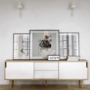 Credenze moderne TemaHome con ante scorrevoli e 2 cassetti. Credenza mobile basso in legno bianco ideale in cucina e sala da pranzo