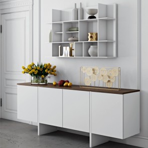 Credenza buffet moderna TemaHome con 4 ante. Mobili credenze basse moderne bianche in legno ideale in cucina e sala da pranzo