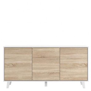 Credenza buffet moderna Fores con 3 ante. Mobili credenze basse moderne bianche in legno ideale in cucina e sala da pranz