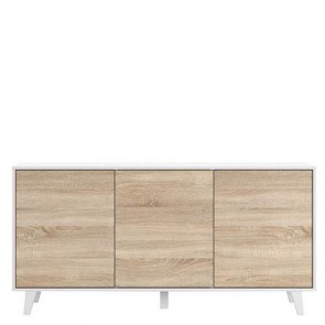 Credenza buffet moderna Fores con 3 ante. Mobili credenze basse moderne bianche in legno ideale in cucina e sala da pranz