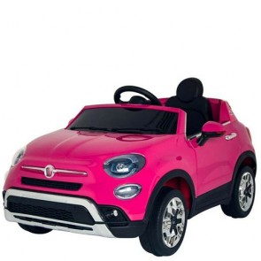 Auto elettrica per bambine Fiat 500X rosa con telecomando e bagagliaio apribile. Macchina elettriche cabrio per bambina con radiocomando, batteria 12 volt e retromarcia.