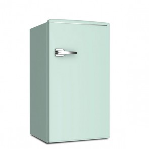 Frigorifero albergo monoporta da tavolo Akai verde. Frigoriferi sottotavolo vintage 90 litri con freezer congelatore, ideale per gli alberghi e nei camper.