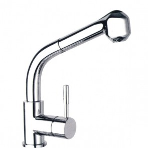 Rubinetto cucina lavello a canna alta. Miscelatore monocomando per lavelli cucina con doccetta estraibile e cartuccia 40 mm.