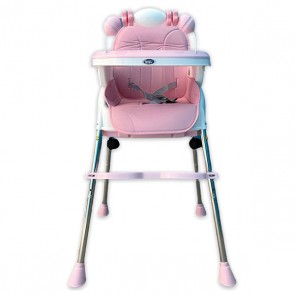 Seggiolone pappa bambina rosa 4 in 1, sediolone cucina per bambine da 6 mesi in poi con giochi e schienale.