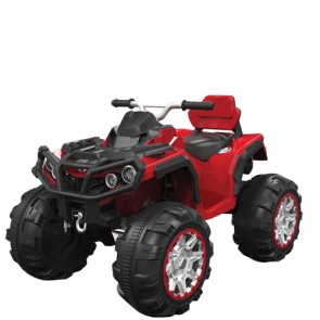 Quad elettrico rosso per bambino con batteria 12 volt e retromarcia, moto quad elettrica ricaricabile per bambini con luci e suoni.