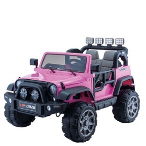 Auto elettrica due posti per bambine con batteria 12 volt e telecomando. Macchina SUV elettrico colore rosa 2 posti per bambina con retromarcia e sedili in ecopelle.