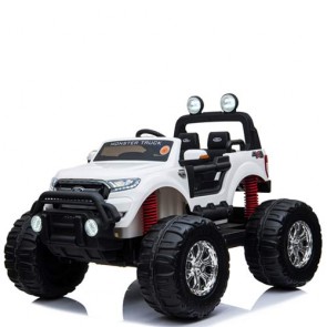 Macchina elettrica per bambini Ford Monster Truck 12 Volt a due posti con telecomando. Fuoristrada elettrico SUV 12V 4x4