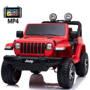 Auto elettrica due posti per bambini con batteria 12 volt, telecomando e monitor touch 6 pollici. Fuoristrada Jeep Wrangler Rubicon 