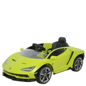 Macchina elettrica per bambini Lamborghini Centenario con batteria 12 volt, telecomando e fari a led. Auto elettrica sportiva per bambino verde con radiocomando e cambio robotizzato.