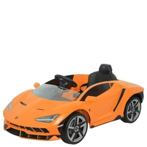 Macchina elettrica per bambini Lamborghini Centenario con batteria 12 volt, telecomando e fari a led. Auto elettrica sportiva per bambino arancio con radiocomando e cambio robotizzato.