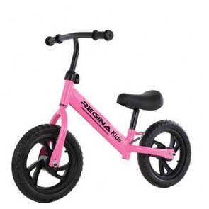 Bicicletta pedagogica rosa per bambina con telaio in acciaio, biciclette senza pedali per bambine con sedile in pelle.
