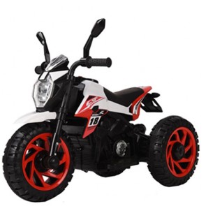 Motocicletta da corsa per bambini con batteria 6 volt, luci led e musica. Moto scooter elettrica bianca per bambino con tre ruote e retromarcia.